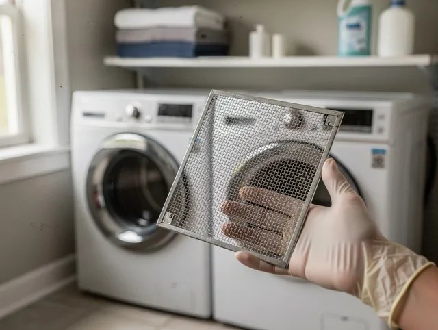 East Lyme Dryer Vent Cleaning specialist performing detailed lint trap cleaning service in East Lyme